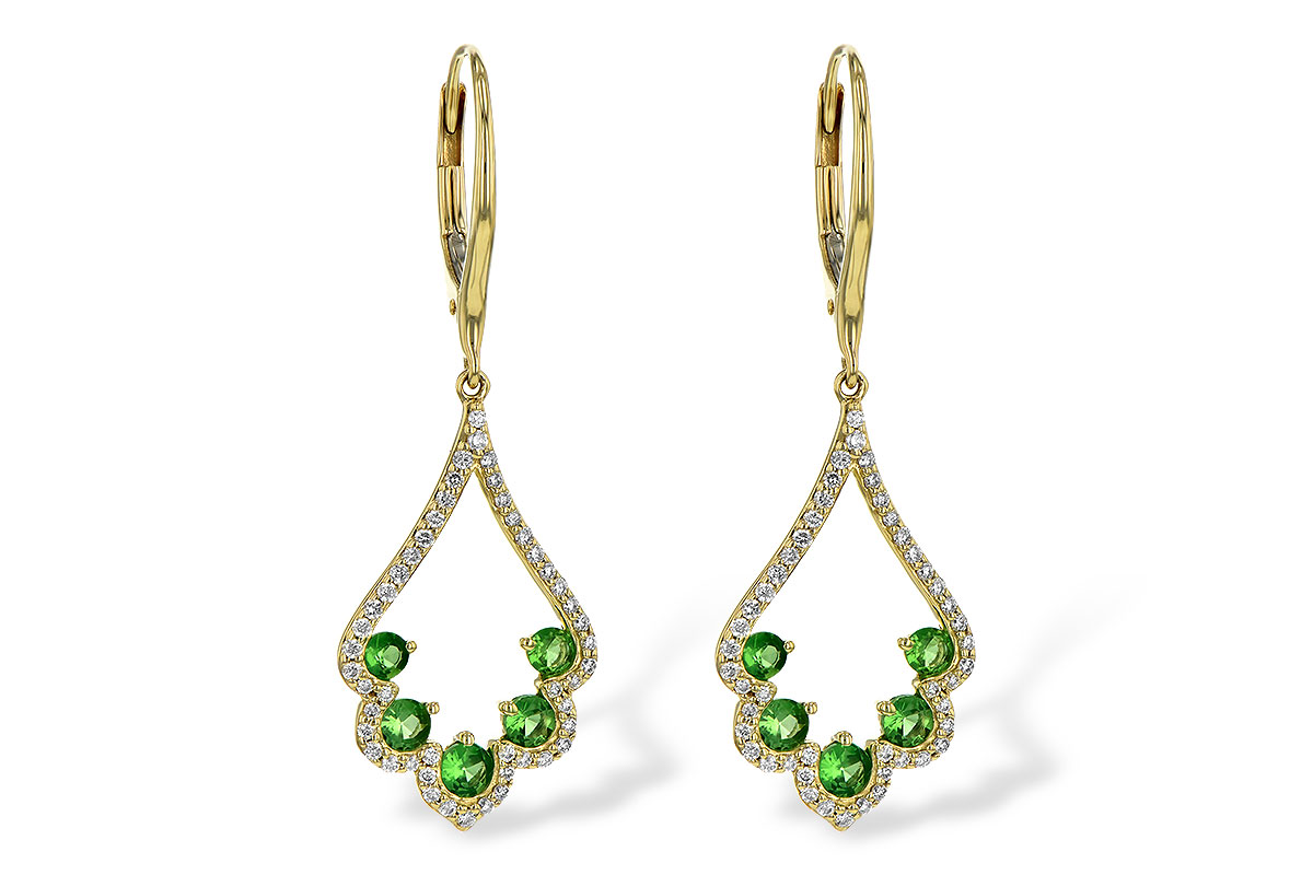 G245-09677: EARR .64 GREEN GARNET .98 TGW