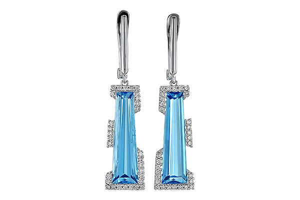 G245-10623: EARR 6.12 TW BLUE TOPAZ 6.33 TGW