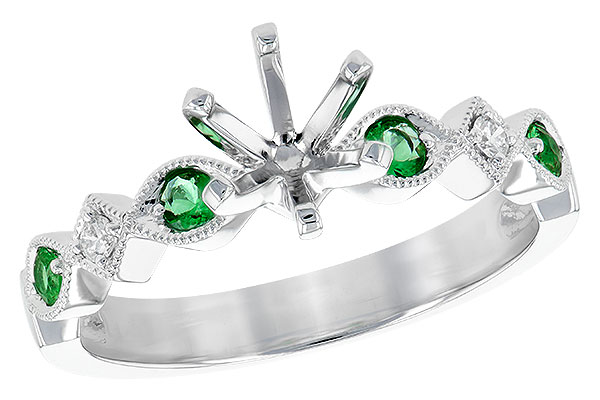 G245-11504: LDS SEMI DIA RG .12 EMERALD .16 TGW