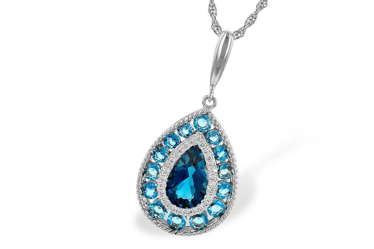 G245-13341: NECK 2.55 TW BLUE TOPAZ 2.65 TGW