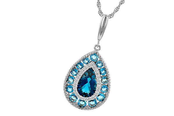 G245-13341: NECK 2.55 TW BLUE TOPAZ 2.65 TGW