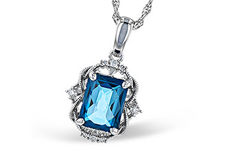 G327-85123: NECK 1.68 LONDON BLUE TOPAZ 1.73 TGW (8x6MM LBT)