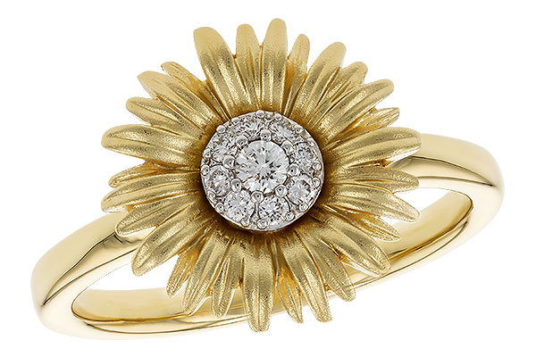 G328-76986: H328-76059 WITH YG & PETALS / WG SETTING .10 TW