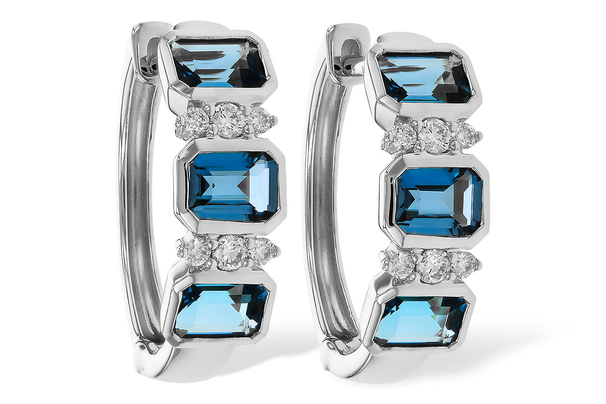G329-66068: EARRINGS 1.37 TW LONDON BLUE TOPAZ 1.48 TGW