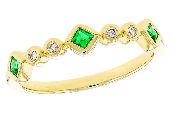 G329-68804: LDS WED RG .14 TW EMERALD .19 TGW