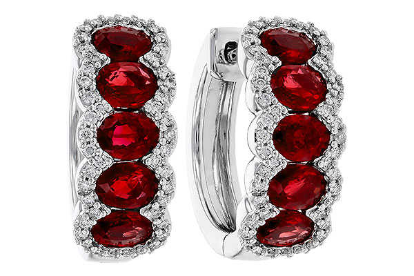 G329-70632: EARRINGS 2.20 TW RUBY 2.45 TGW