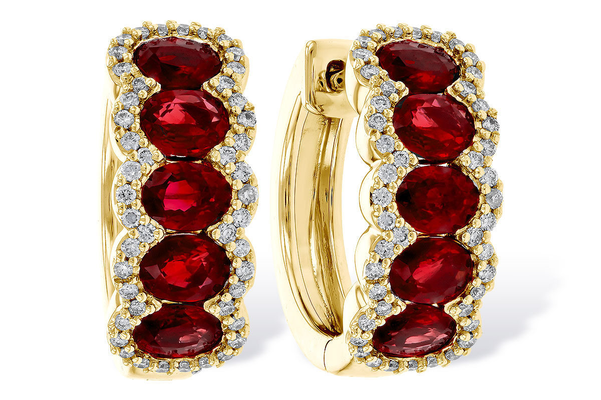 G329-70632: EARRINGS 2.20 TW RUBY 2.45 TGW