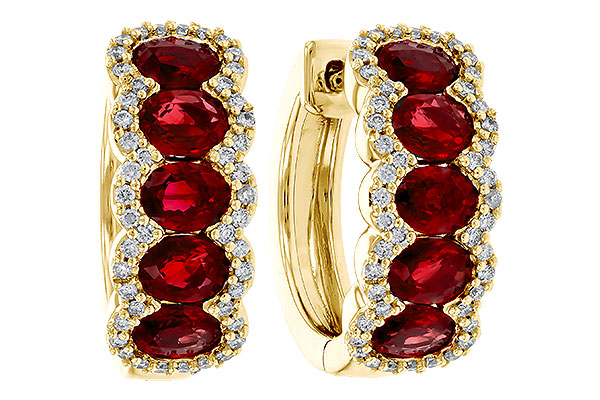 G329-70632: EARRINGS 2.20 TW RUBY 2.45 TGW