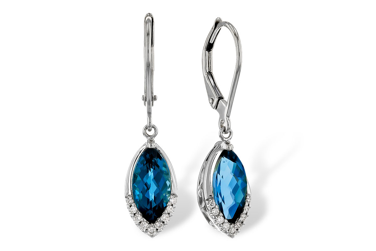 G329-71541: EARR 2.42 TW LONDON BLUE TOPAZ 2.50 TGW (9x5MM MQ)