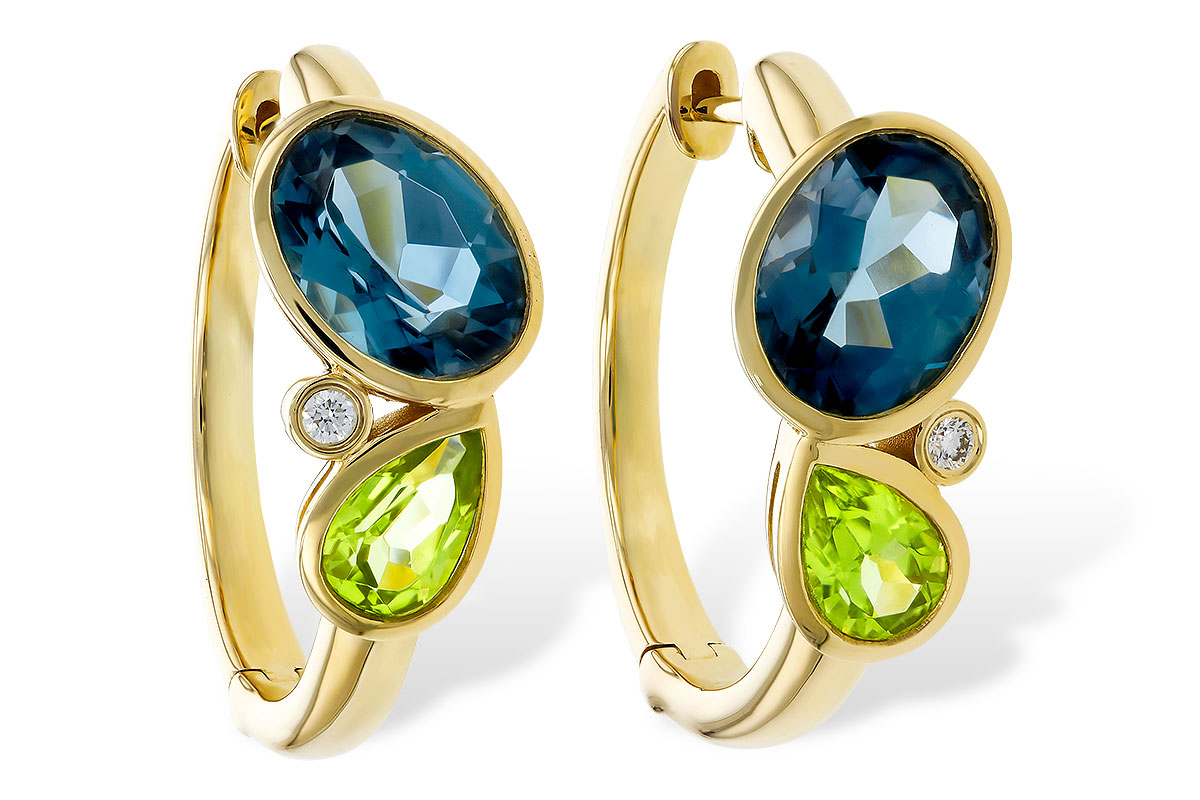G329-72423: EARRINGS 2.97 SEMI-PREC (PER,LBT) 3.00 TGW