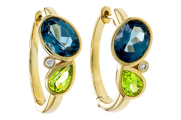 G329-72423: EARRINGS 2.97 SEMI-PREC (PER,LBT) 3.00 TGW