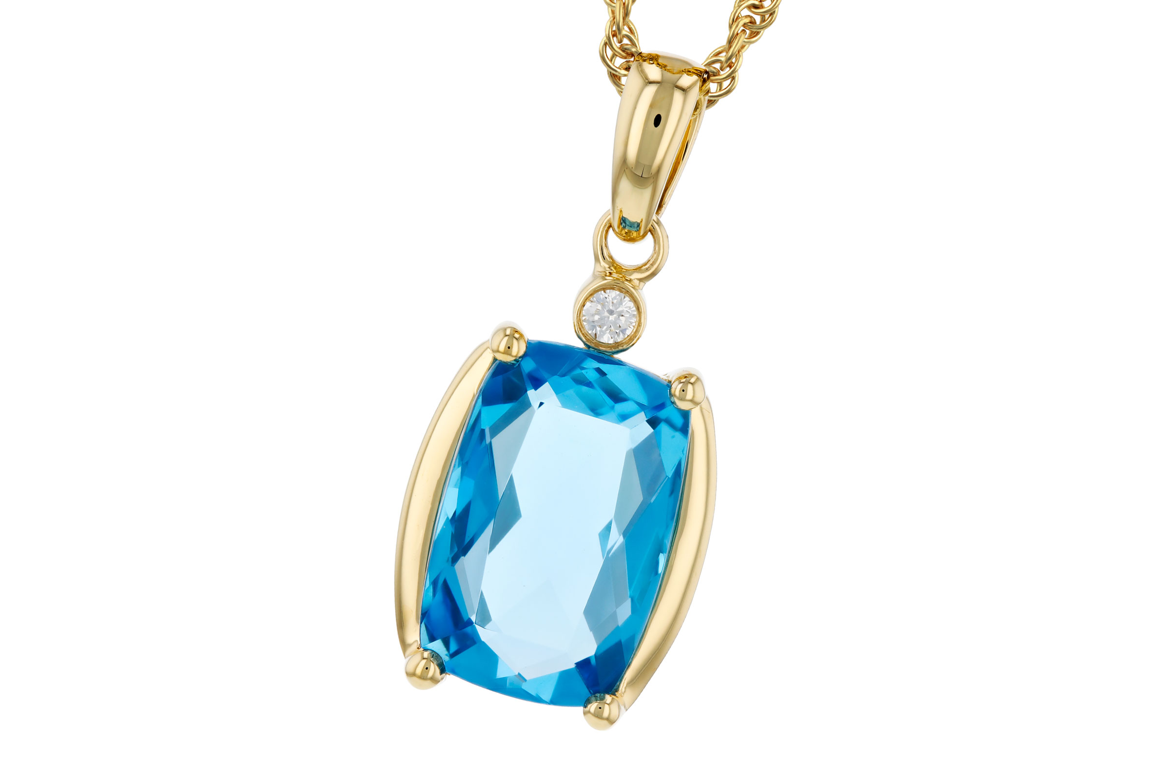 G330-56923: NECKLACE 2.88 BLUE TOPAZ 2.90 TGW (11x7MM BT)