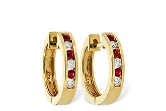 H056-03277: EARRINGS .16 RUBY .26 TGW