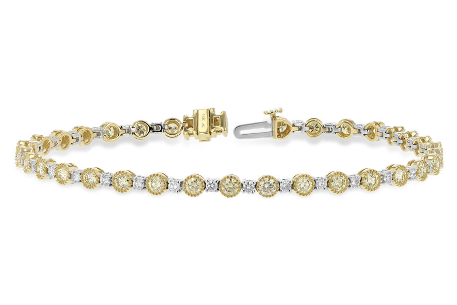 H243-36013: BRACELET 2.22 YELLOW DIA 3.04 TW