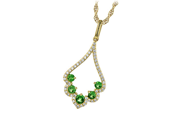 H245-09668: NECK .34 GREEN GARNET .53 TGW