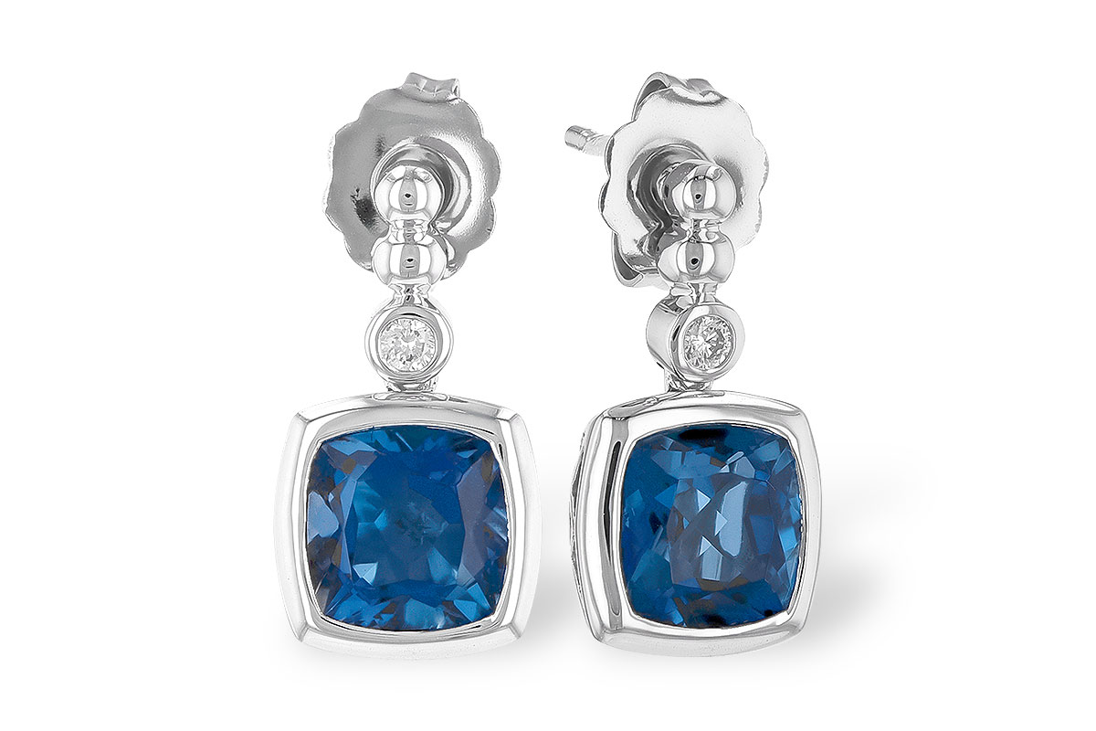 H327-82377: EARR 1.78 LONDON BLUE TOPAZ 1.82 TGW