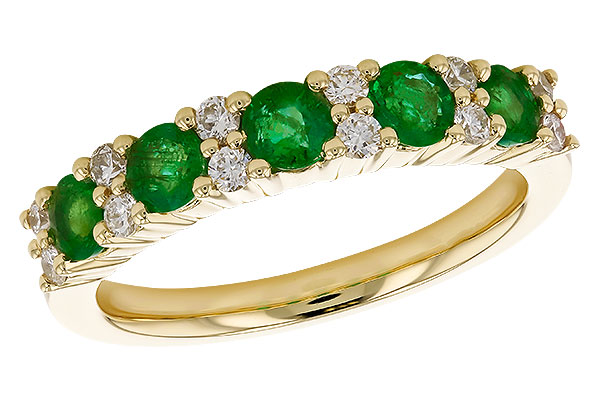 H328-80613: LDS WED RG .70 EMERALD .94 TGW