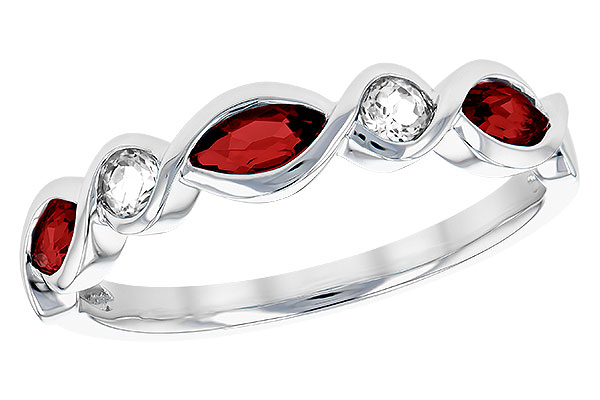 H329-65132: LDS RG .52 TW GARNET .64 TGW
