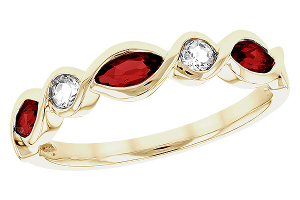 H329-65132: LDS RG .52 TW GARNET .64 TGW