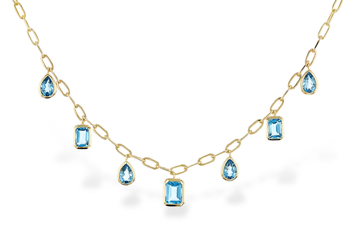 H329-66986: NECKLACE 4.10 TW BLUE TOPAZ (17")