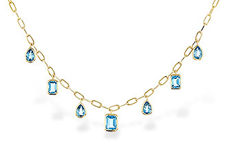 H329-66986: NECKLACE 4.10 TW BLUE TOPAZ (17")