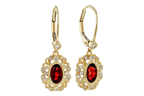 H329-67832: EARRINGS .98 TW GARNET 1.15 TGW (7x5MM GARNET)