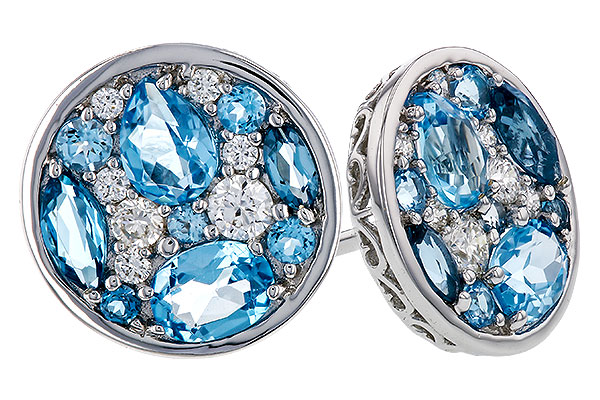 H329-67850: EARRINGS 1.02 TW BLUE TOPAZ 1.18 TGW
