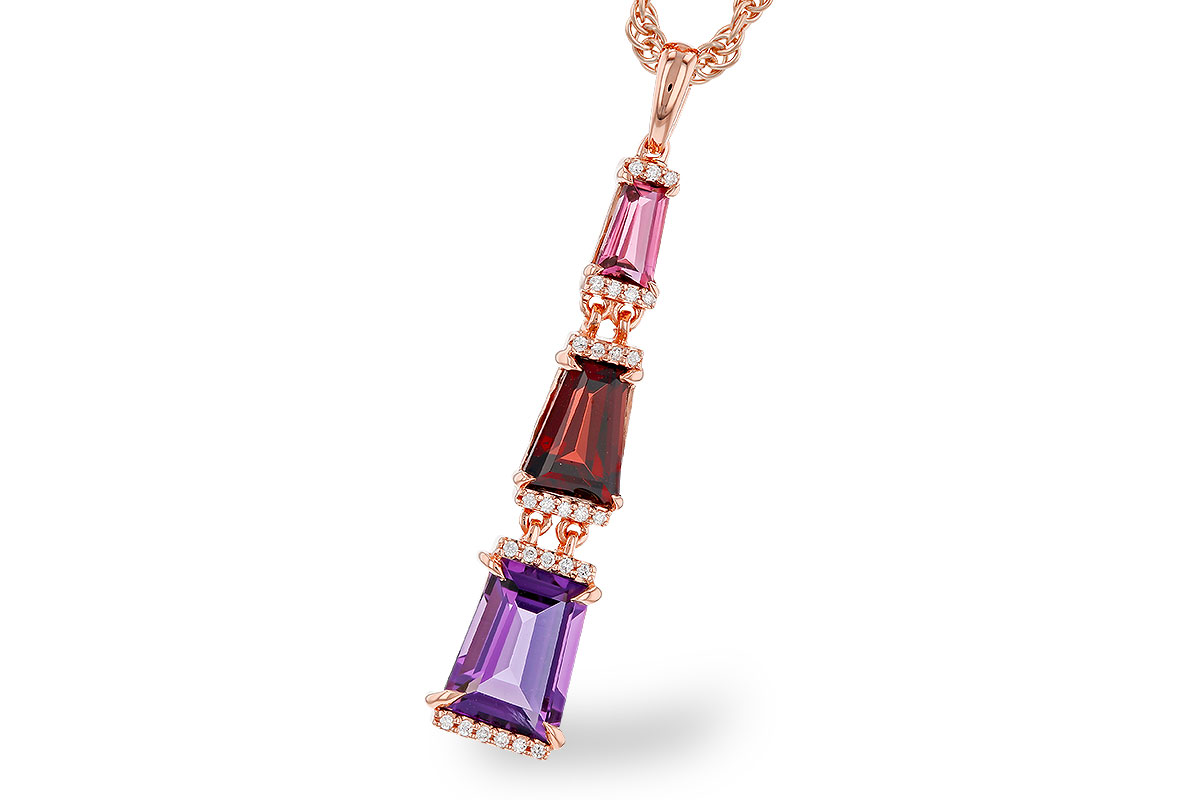 H329-67859: NECKLACE 2.32 SEMI-PREC (PT,GT,AMY) 2.37 TGW