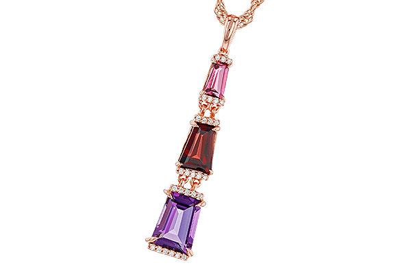 H329-67859: NECKLACE 2.32 SEMI-PREC (PT,GT,AMY) 2.37 TGW
