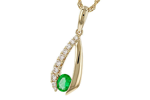 H329-69641: NECKLACE .28 EMERALD .45 TGW (5x4 EMER)