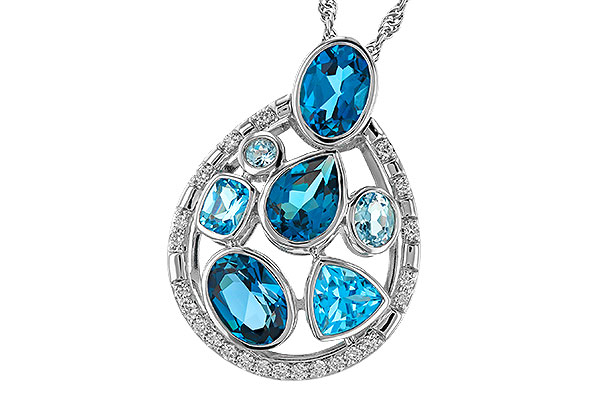 H329-69677: NECKLACE 3.23 TW BLUE TOPAZ 3.38 TGW