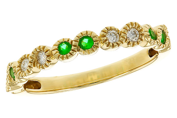H329-70613: LDS WED RG .11 TW EMERALD .20 TGW