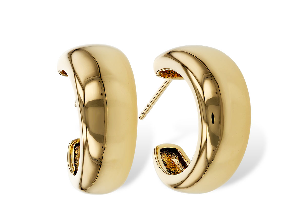H329-71477: GOLD EARRINGS (16MM)