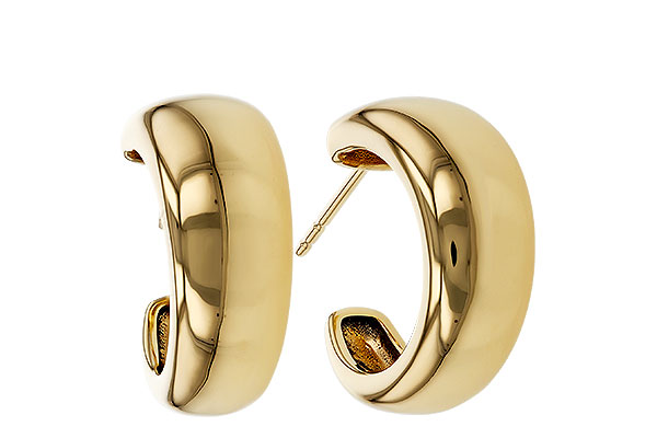H329-71477: GOLD EARRINGS (16MM)