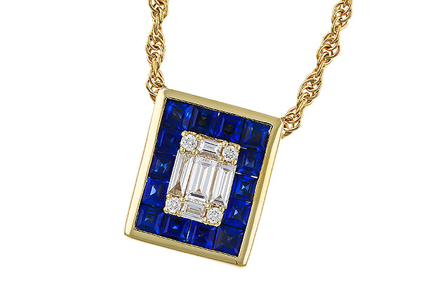 H329-71504: NECKLACE .84 SAPPHIRE TW 1.02 TGW