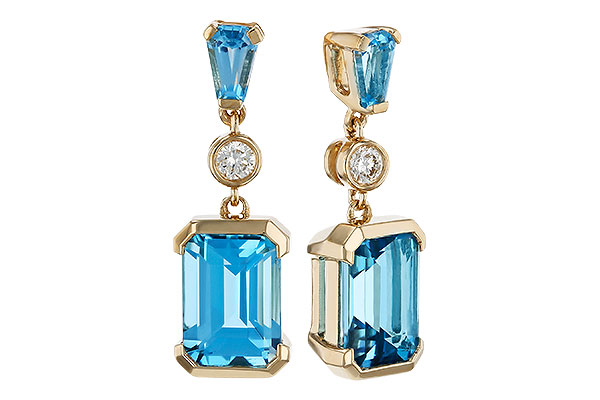 H329-71513: EARRINGS 2.37 TW BLUE TOPAZ 2.44 TGW