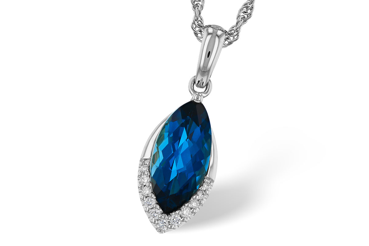 H329-71541: NECK 2.14 LONDON BLUE TOPAZ 2.20 TGW (12x6MM MQ)