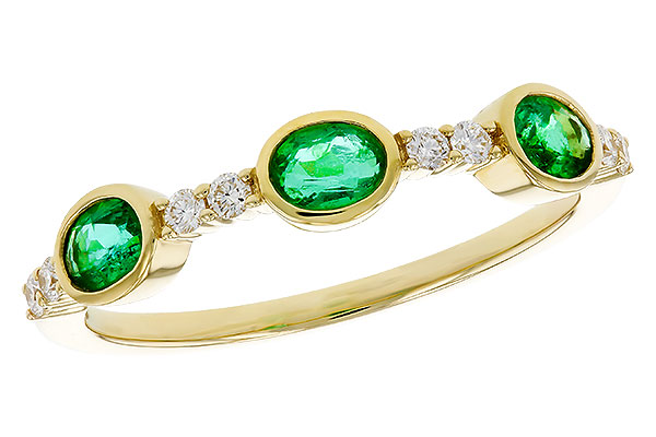 H329-72368: LDS WEDDING RG .46 TW EMERALD .58 TGW
