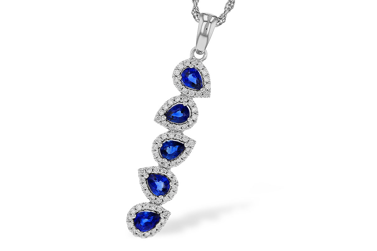 H329-72450: NECKLACE .95 TW SAPPHIRE 1.19 TGW