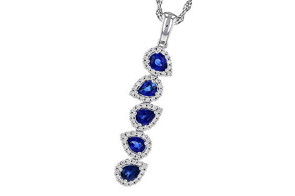 H329-72450: NECKLACE .95 TW SAPPIRE 1.19 TGW