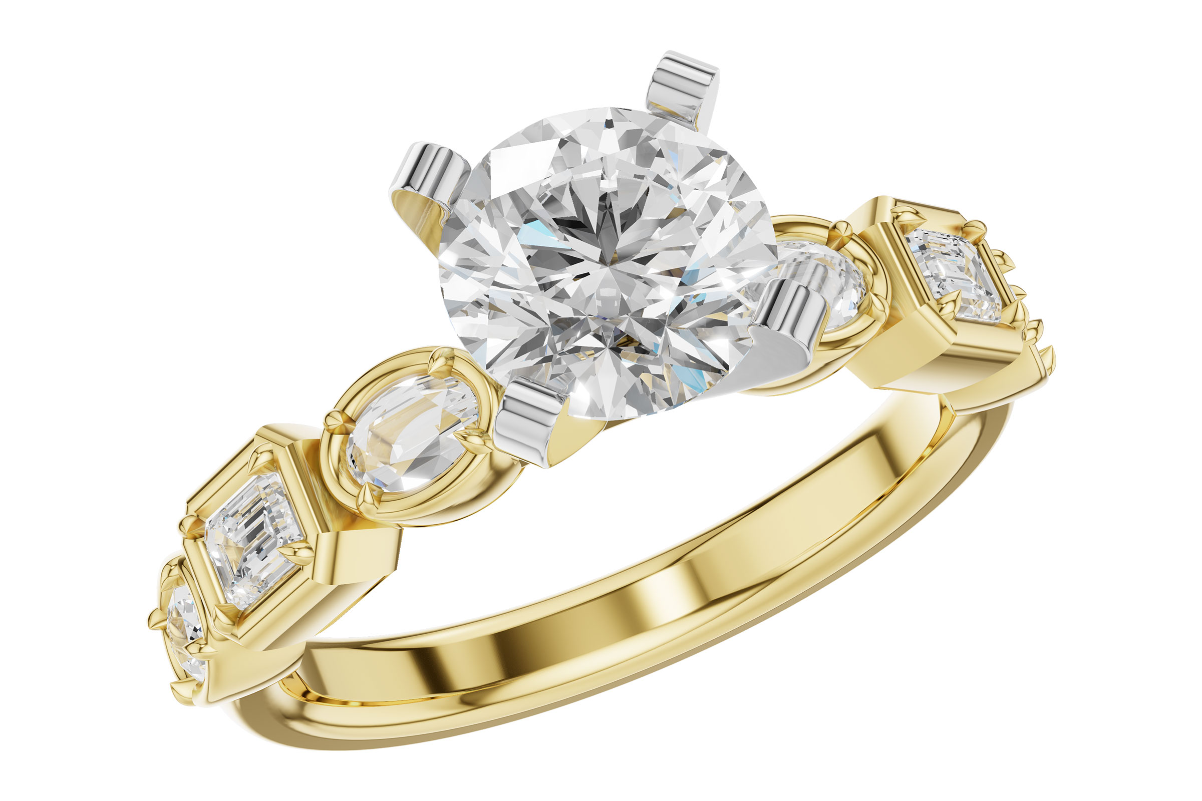 H330-56986: LDS SEMI DIA RG .45 TW FANCY CUT DIAS