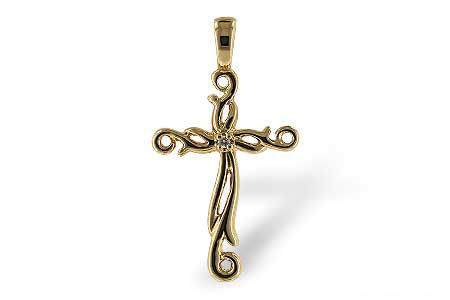 K061-49677: CROSS PENDANT .01 BR