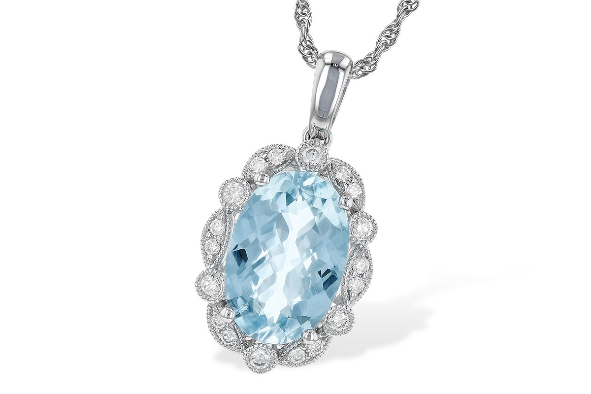 K245-15122: NECKLACE 2.40 AQUA 2.57 TGW (12x8MM AQ)