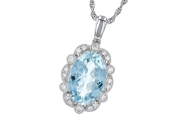 K245-15122: NECKLACE 2.40 AQUA 2.57 TGW (12x8MM AQ)