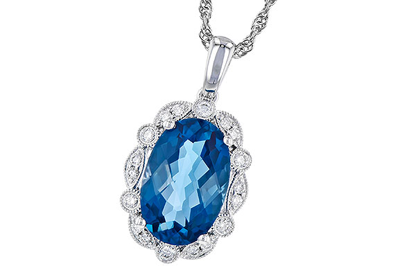 K327-90595: NECK 3.60 LONDON BLUE TOPAZ 3.77 TGW (12x8MM LBT)