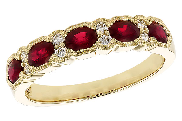 K328-78768: LDS WED RG .88 TW RUBY 1.00 TGW (4x3MM RUBY)