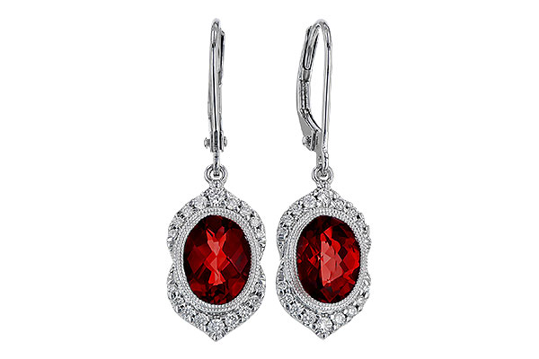 K329-64204: EARRING 3.06 GARNET 3.25 TGW