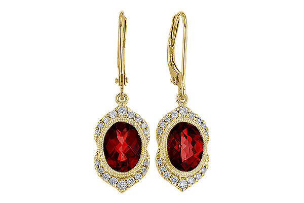 K329-64204: EARRING 3.06 GARNET 3.25 TGW