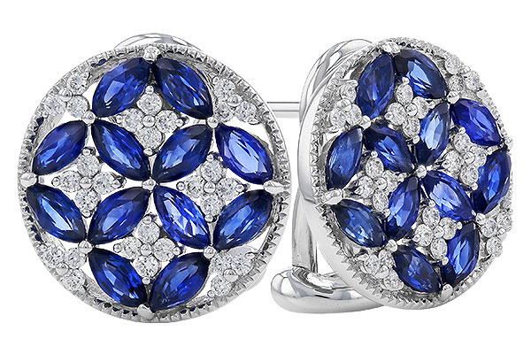 K329-65177: EARRINGS 2.07 TW SAPPHIRE 2.37 TGW