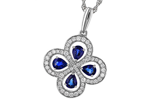 K329-66041: NECKLACE .68 SAPPHIRE TW .96 TGW
